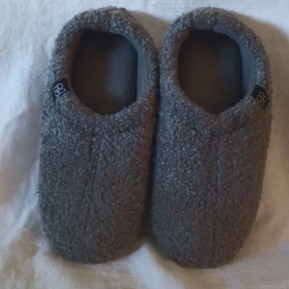 Grey Fleece Slippers